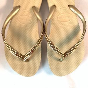 Havaianas x Lori Jack Topaz Crystals Flip Flops